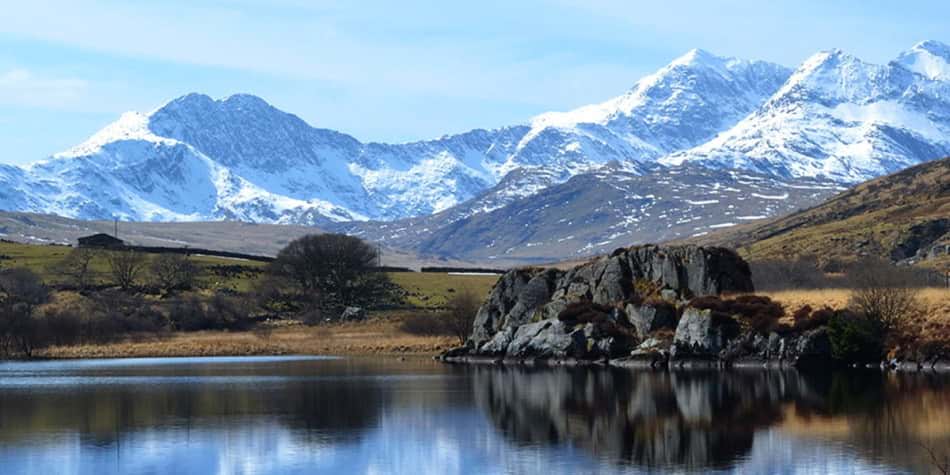 Mountains and lake view in Wales